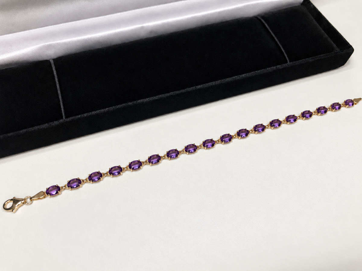 7ctw Oval Cut Amethyst Tennis Bracelet
