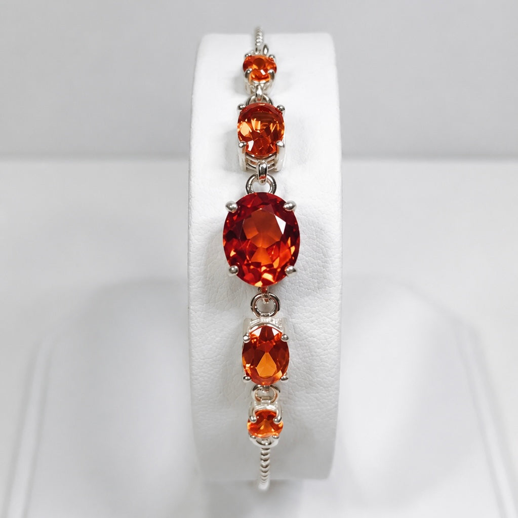5.8 CTW Orange Padparadscha Sapphire Adjustable Bolo Bracelet