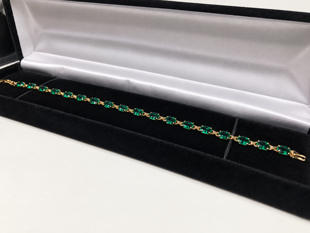 7ctw Oval Cut Emerald Tennis Bracelet