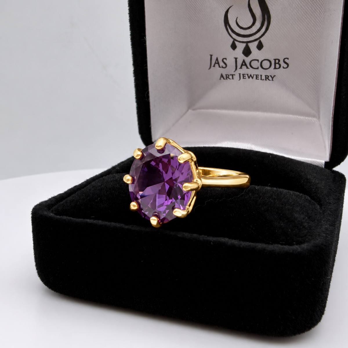 5ct Oval Alexandrite Sapphire Ring – Art Deco Inspired 8 Prong Setting