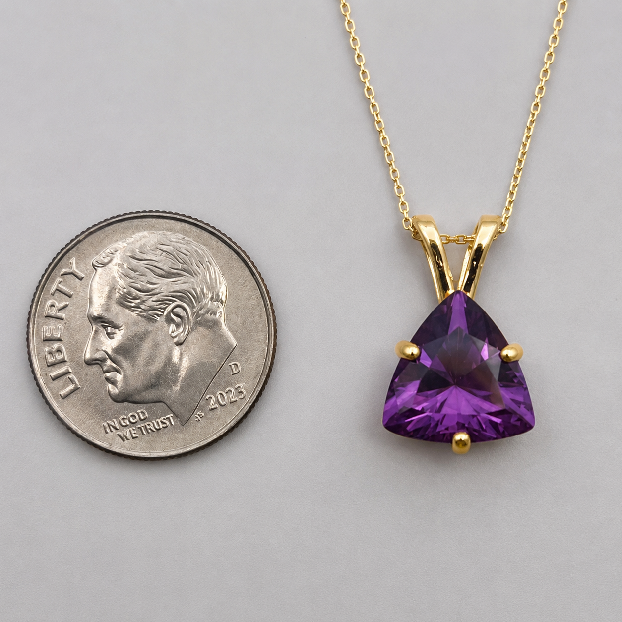 4ct Trillion Cut Color Change Alexandrite Sapphire Solitaire Pendant Necklace