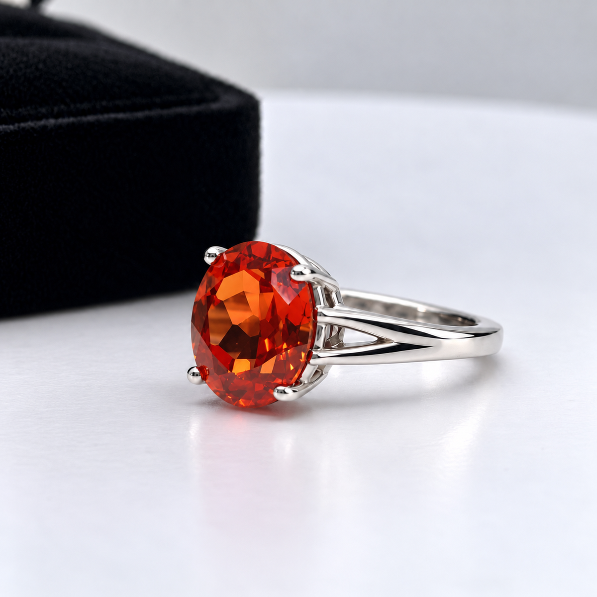 5ct Orange Padparadscha Sapphire Solitaire Ring