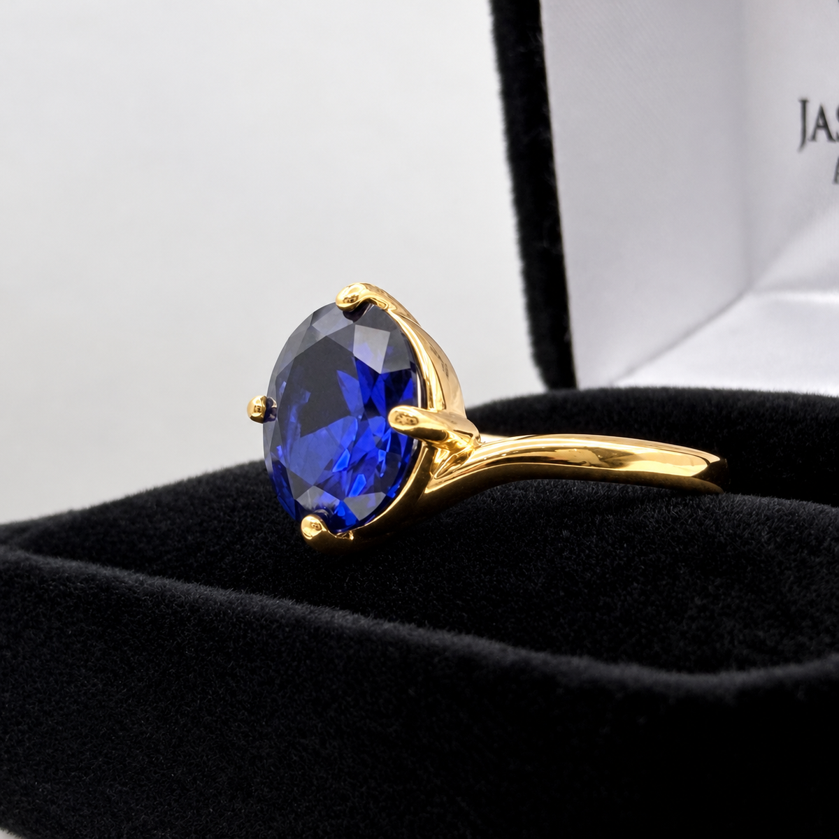 3ct Oval Sapphire Solitaire bypass Ring