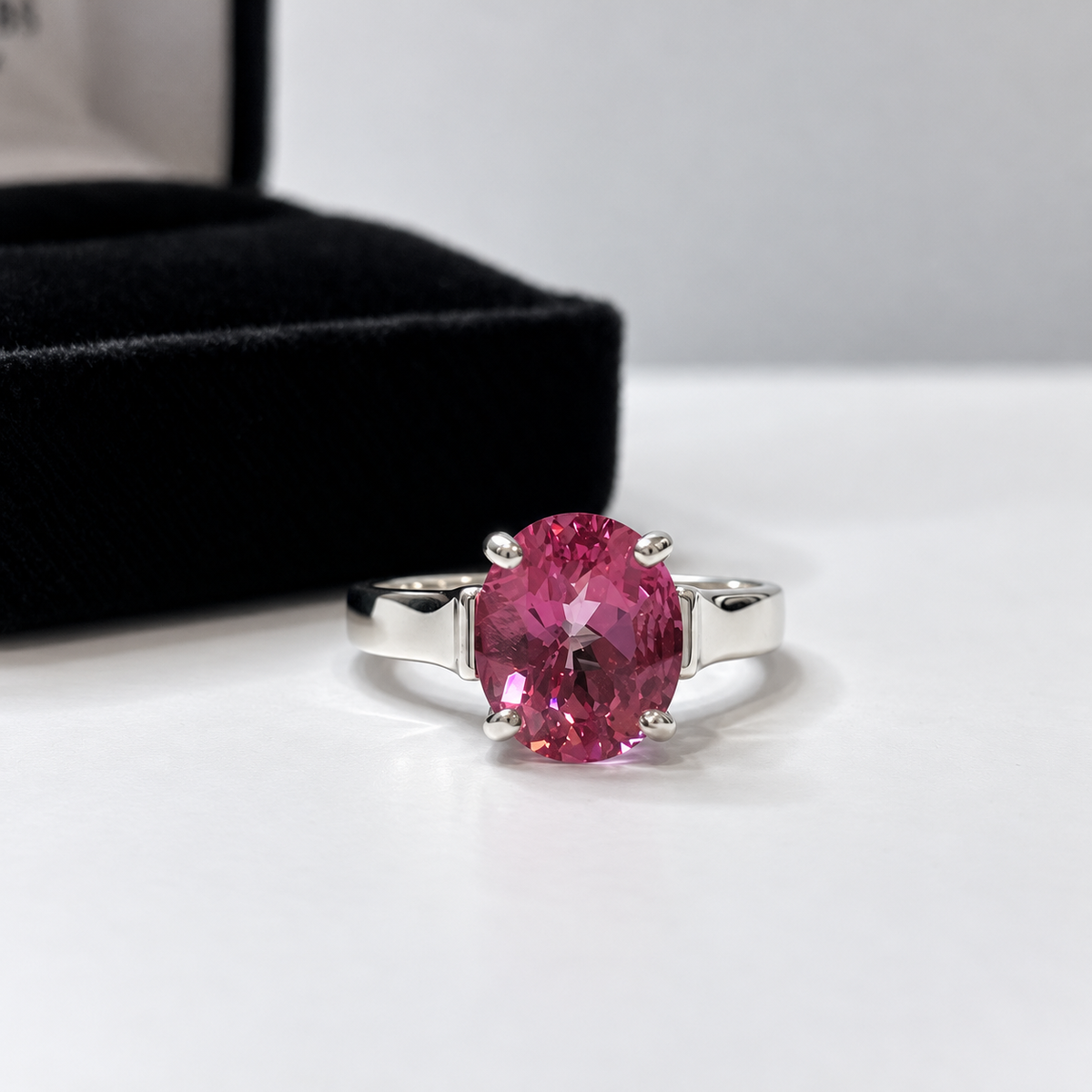 4ct Passion Pink Topaz Wide Band Ring