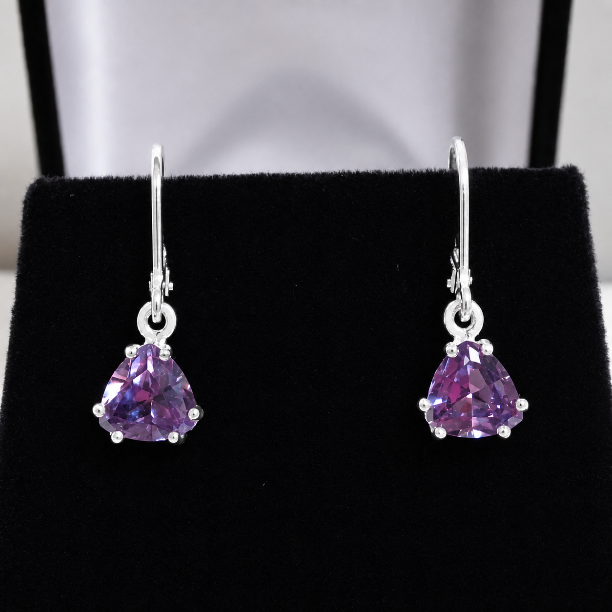 2.6 CTW Trillion Cut Alexandrite Earrings