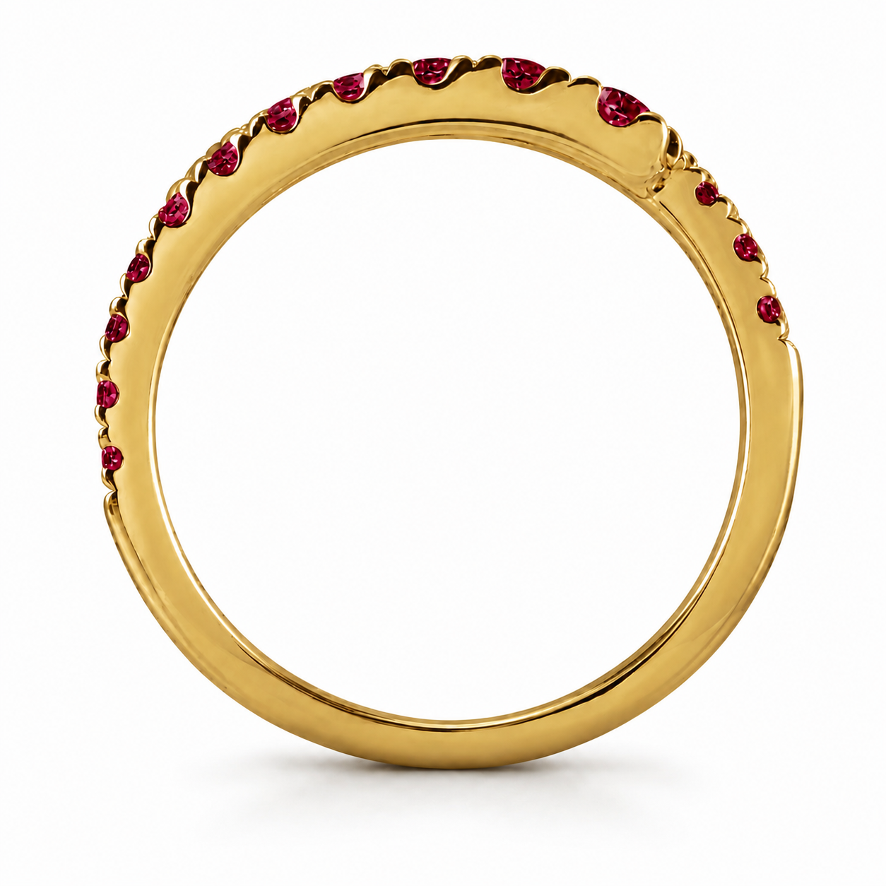 14K Yellow Gold Adjustable Open Bypass Ring | Lab Grown Diamond, Ruby, Emerald or Sapphire Spiral Ring | Made to Order