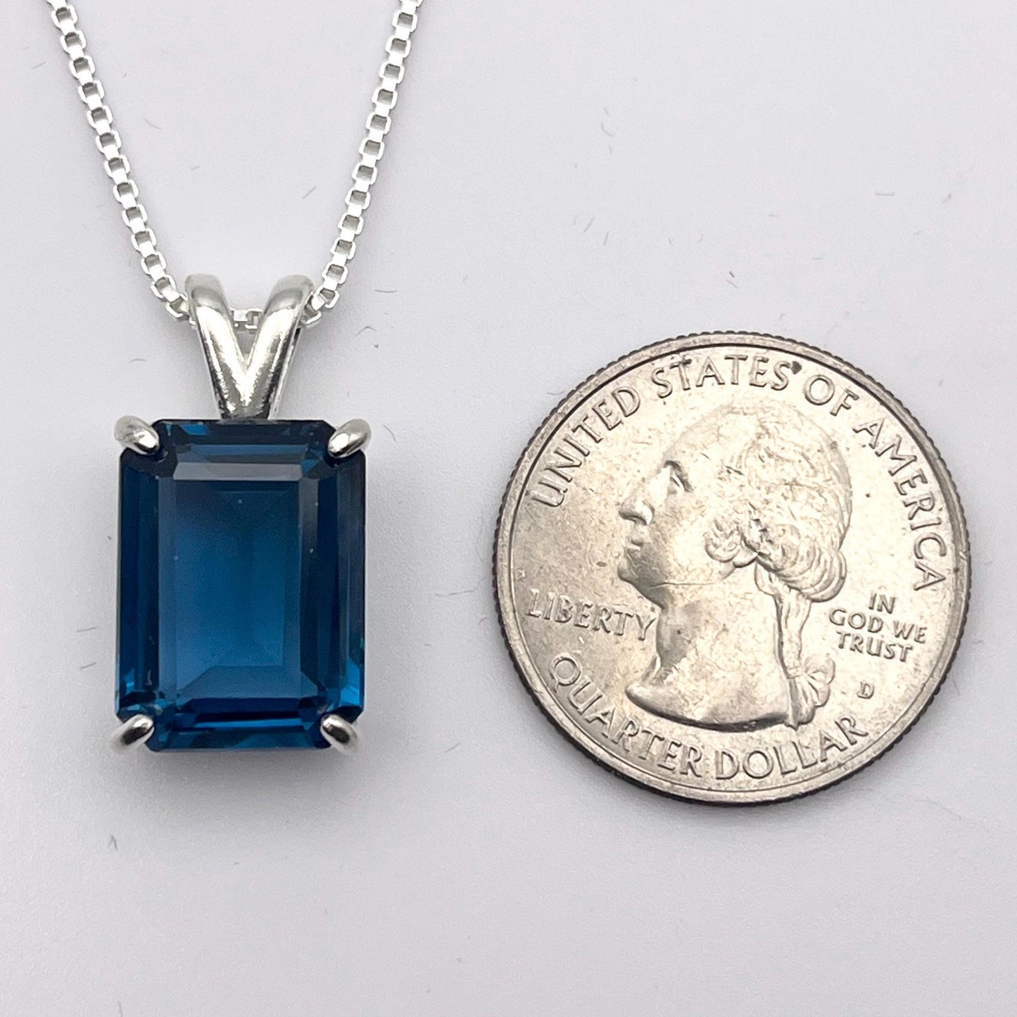 Beautiful 12ct London Blue Spinel Necklace Jewelry Gift London Blue Necklace Topaz Sim