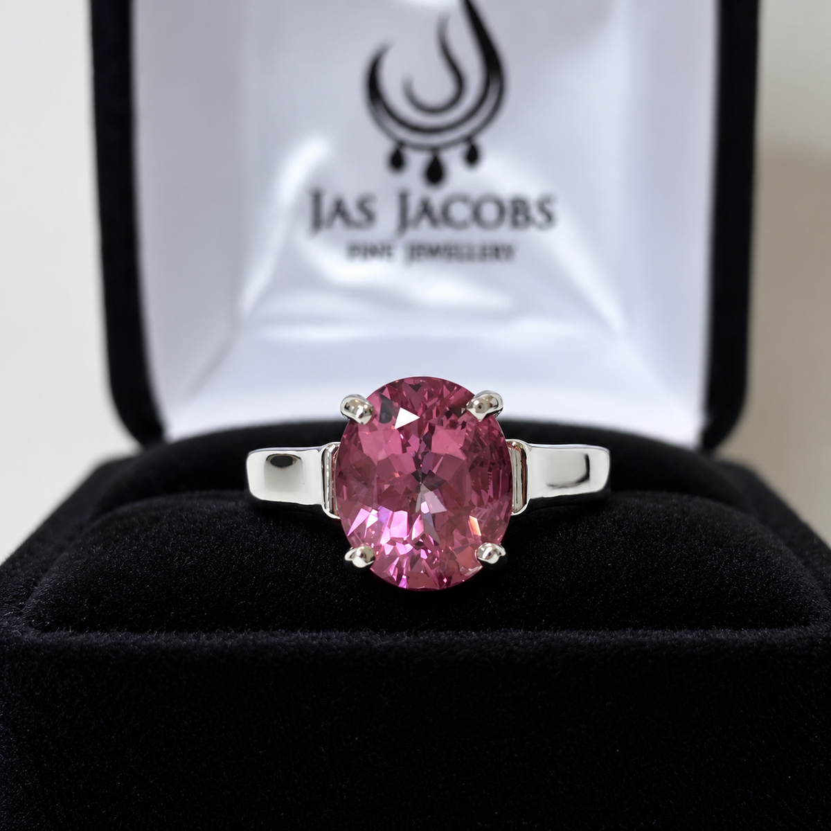 4ct Passion Pink Topaz Wide Band Ring