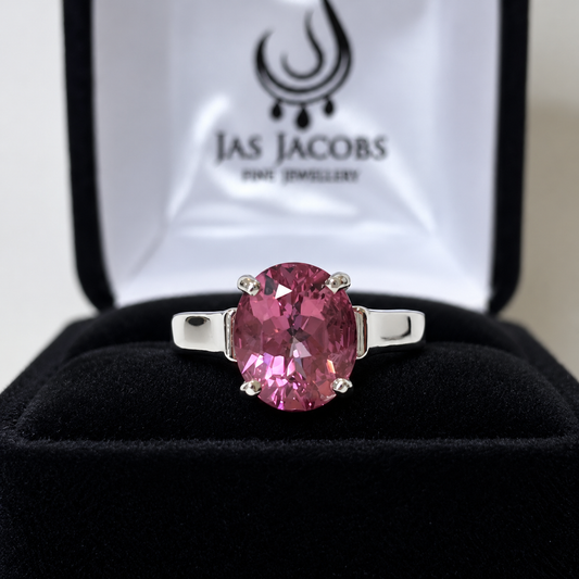4ct Passion Pink Topaz Wide Band Ring