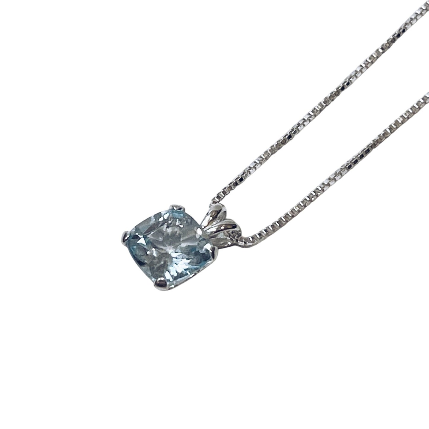BEAUTIFUL 2.5ct Natural Sky Blue Topaz Necklace 16” 18” Cushion Cut Topaz Jewelry Gift Something Blue Ice Birthstone
