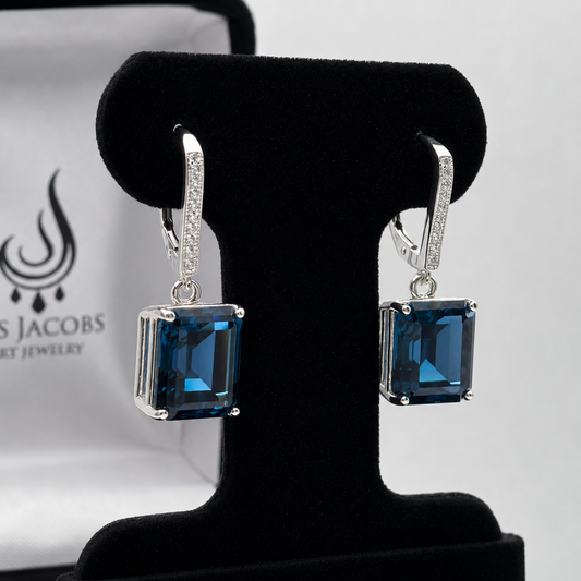 14 CTW London Blue Spinel Statement Earrings