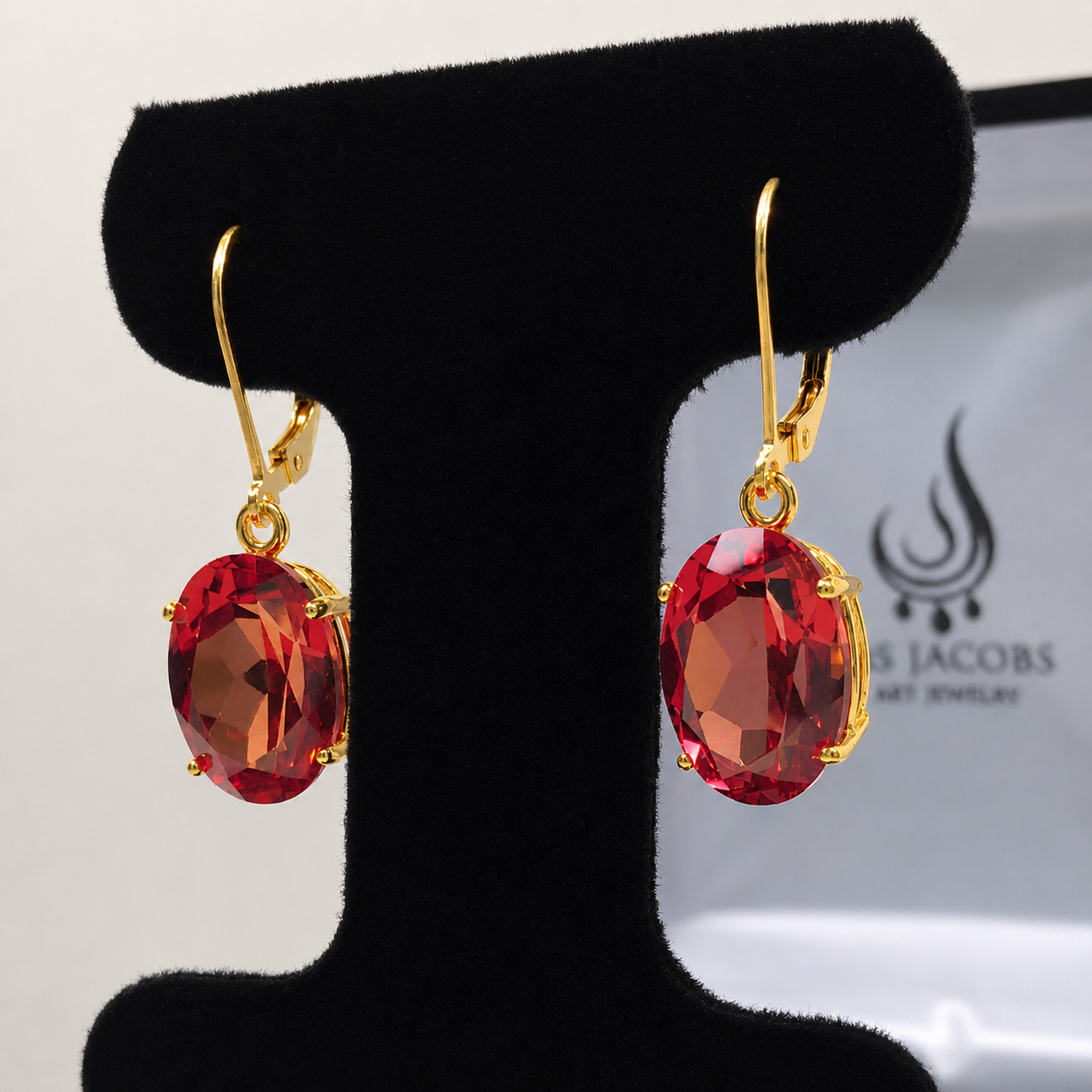16ctw Oval Cut Padparadscha Sapphire Earrings | Orange Gemstone Dangle Earrings