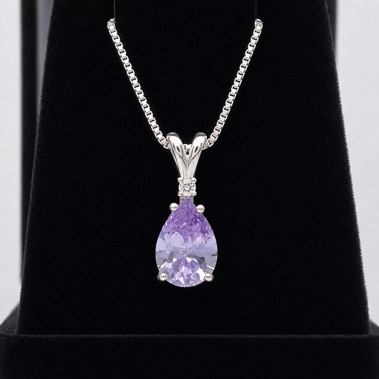 11ctw Pear Cut Lavender Cubic Zirconia Jewelry Set | White Sapphire Accents
