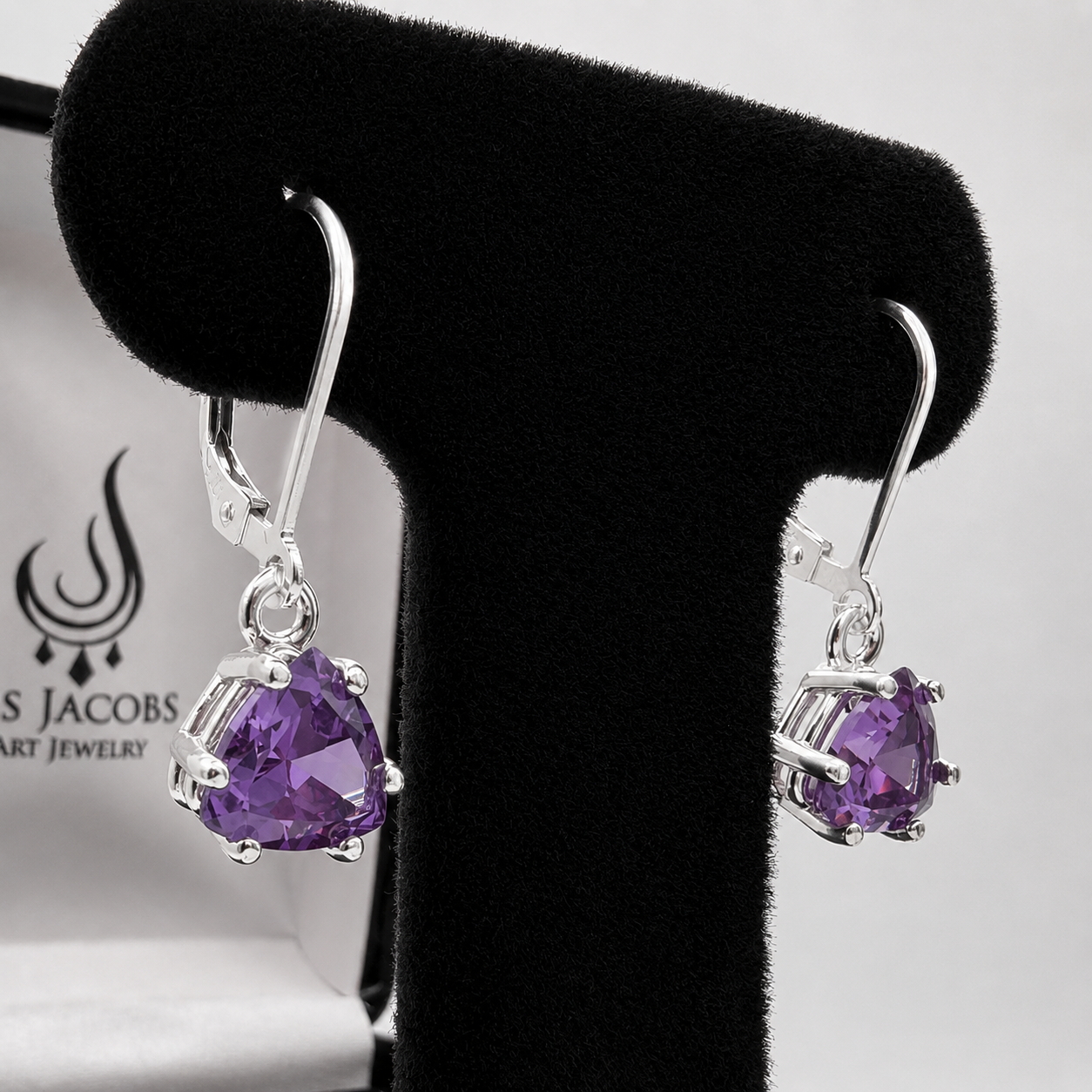 4 CTW Trillion Cut Sapphire Alexandrite Earrings