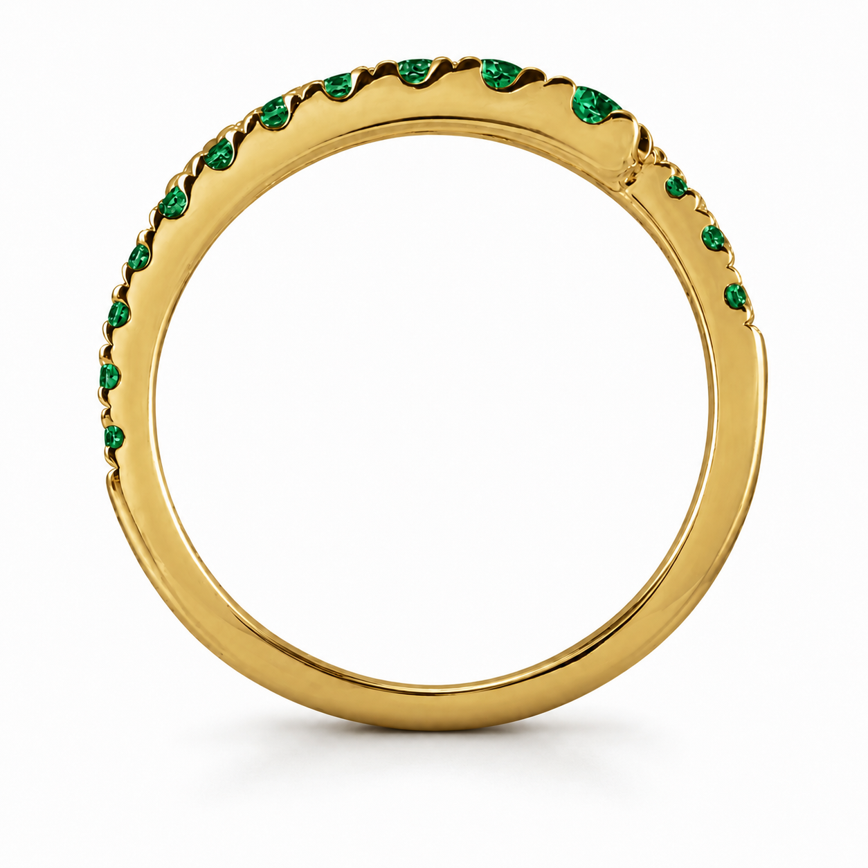 14K Yellow Gold Adjustable Open Bypass Ring | Lab Grown Diamond, Ruby, Emerald or Sapphire Spiral Ring | Made to Order
