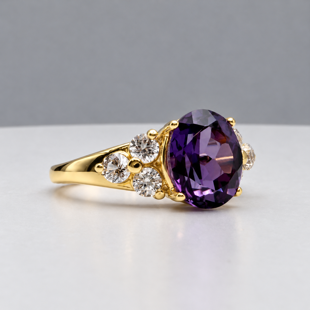3.78ctw Color Change Alexandrite Sapphire Victorian Style Ring