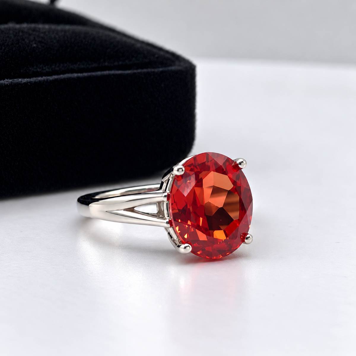 5ct Orange Padparadscha Sapphire Solitaire Ring