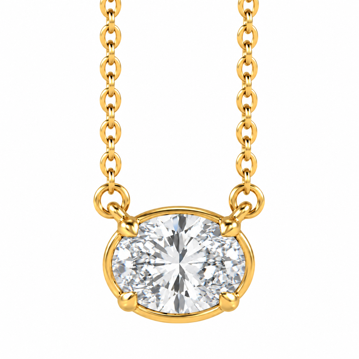 1.25ct Lab Grown Oval Diamond East-West Necklace