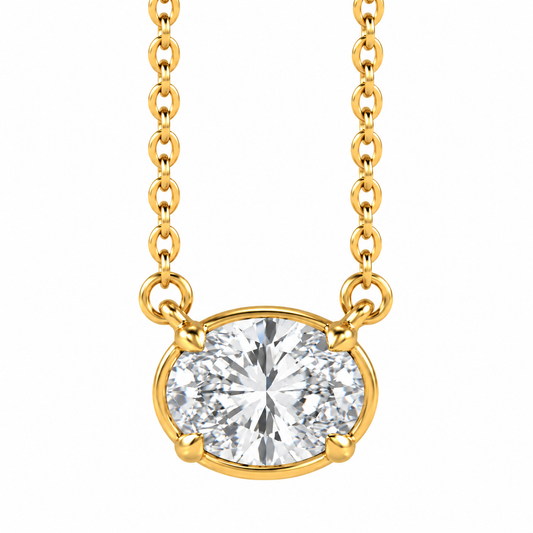 1.25ct Lab Grown Oval Diamond East-West Necklace