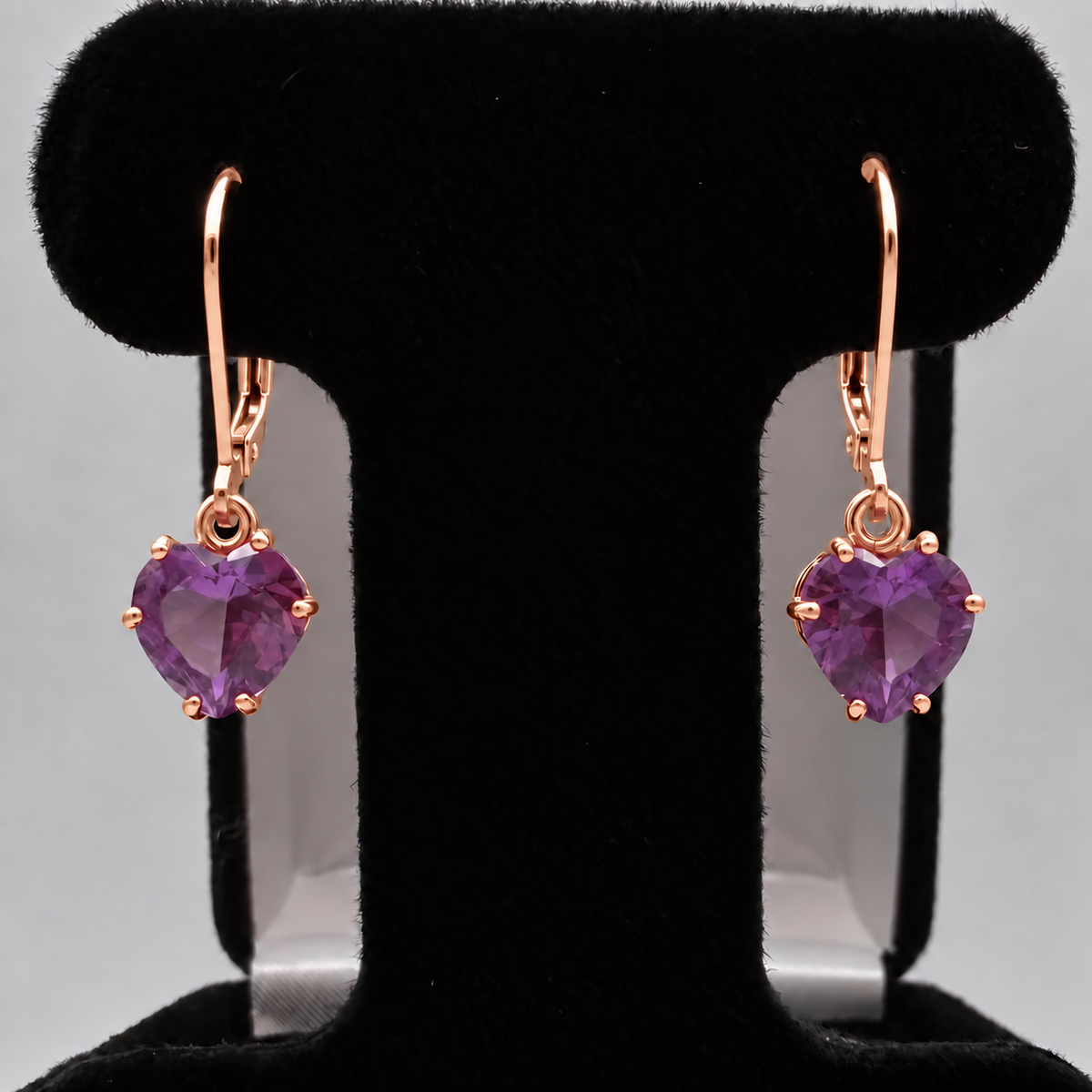 4ctw Heart Cut Color Change Alexandrite Sapphire Earrings