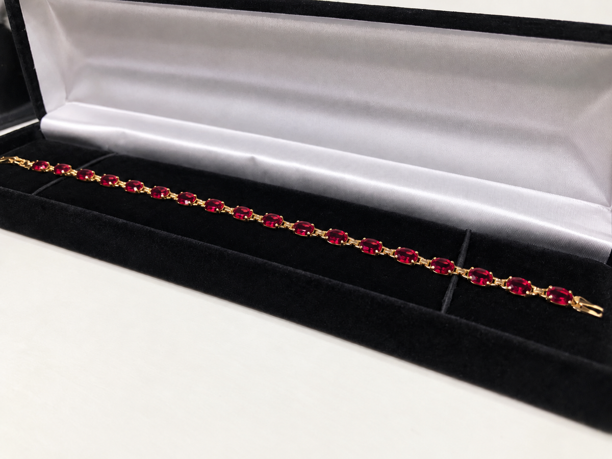 7ctw Oval Cut Ruby Tennis Bracelet