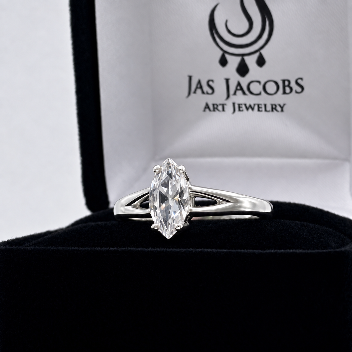 1.25ct Marquise White Sapphire Engagement Ring