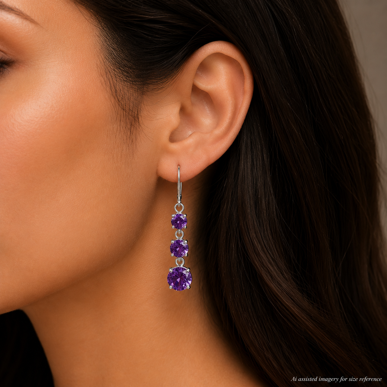 5ctw Color Change Alexandrite Sapphire Earrings | Round Multi Stone Dangle Earrings