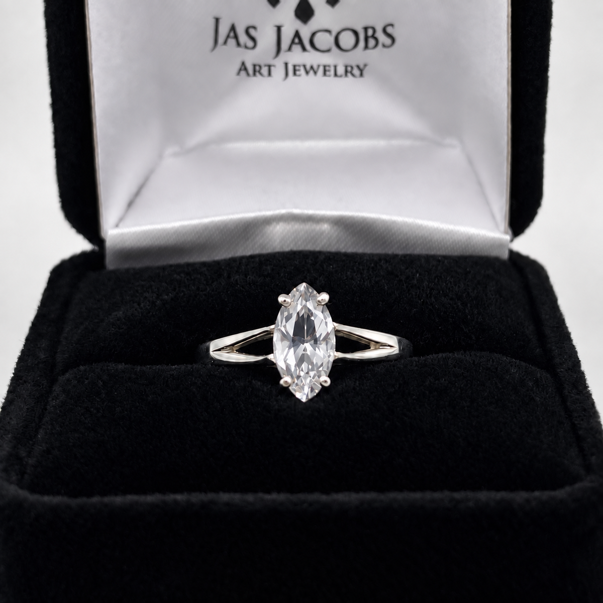 1.25ct Marquise White Sapphire Engagement Ring