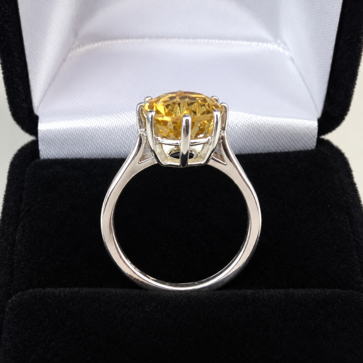 5ct Golden Citrine Oval Cut Eight-Prong Cage Statement Ring