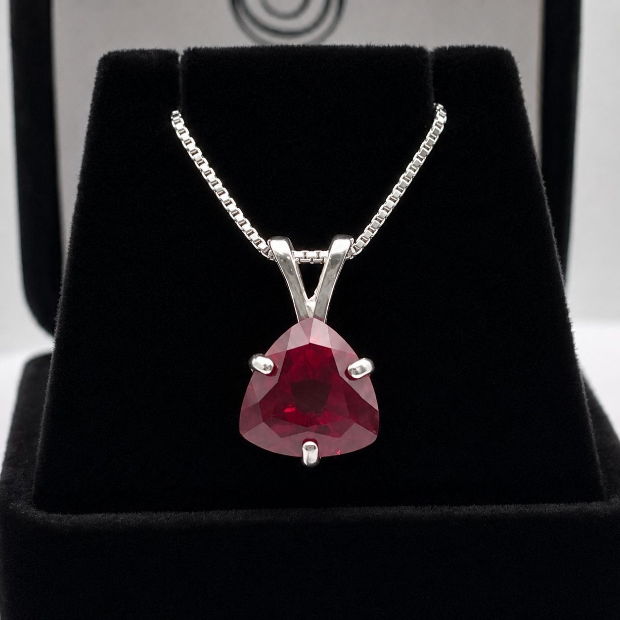 7.5ctw Trillion Ruby Pendant & Earring Set