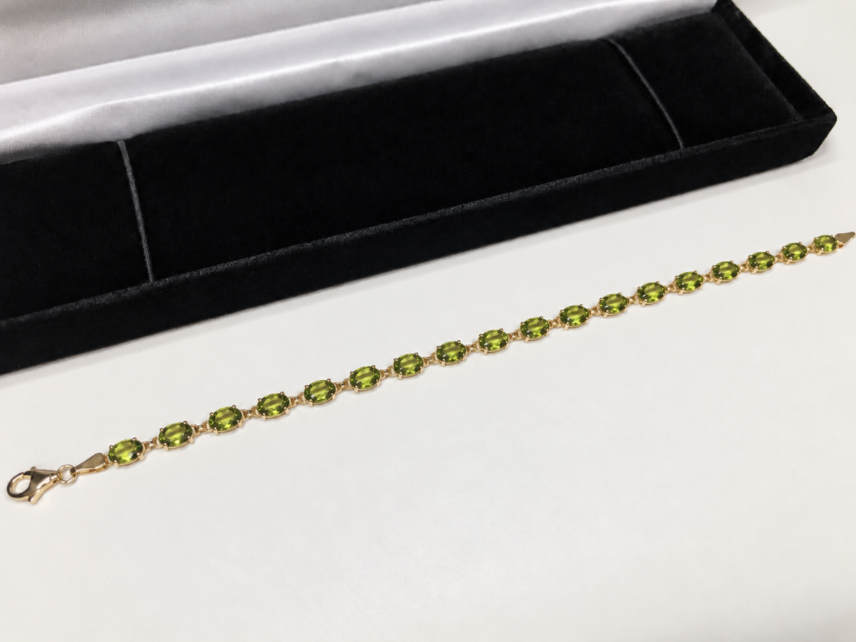 7ctw Oval Cut Peridot Tennis Bracelet
