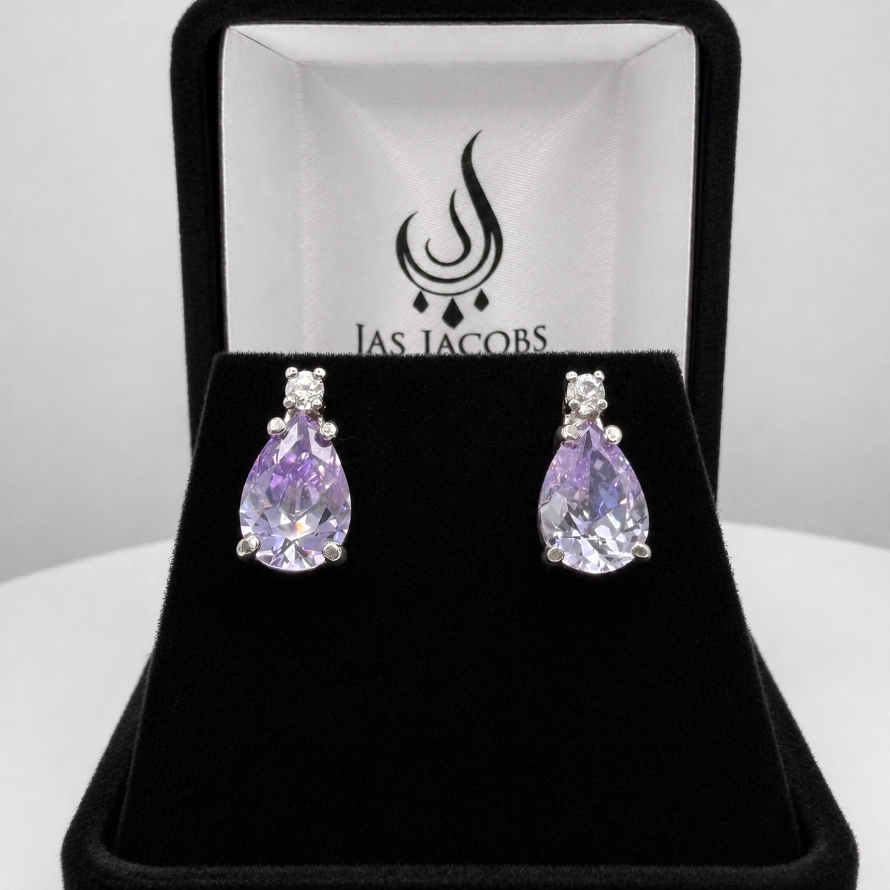 11ctw Pear Cut Lavender Cubic Zirconia Jewelry Set | White Sapphire Accents