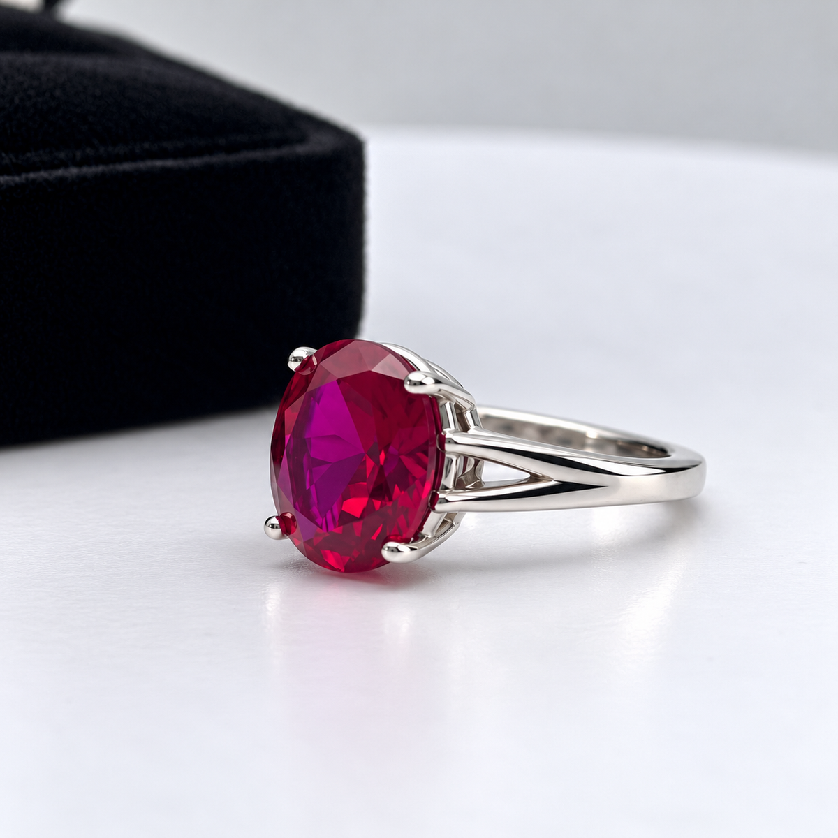 5ct Oval Ruby Solitaire Ring