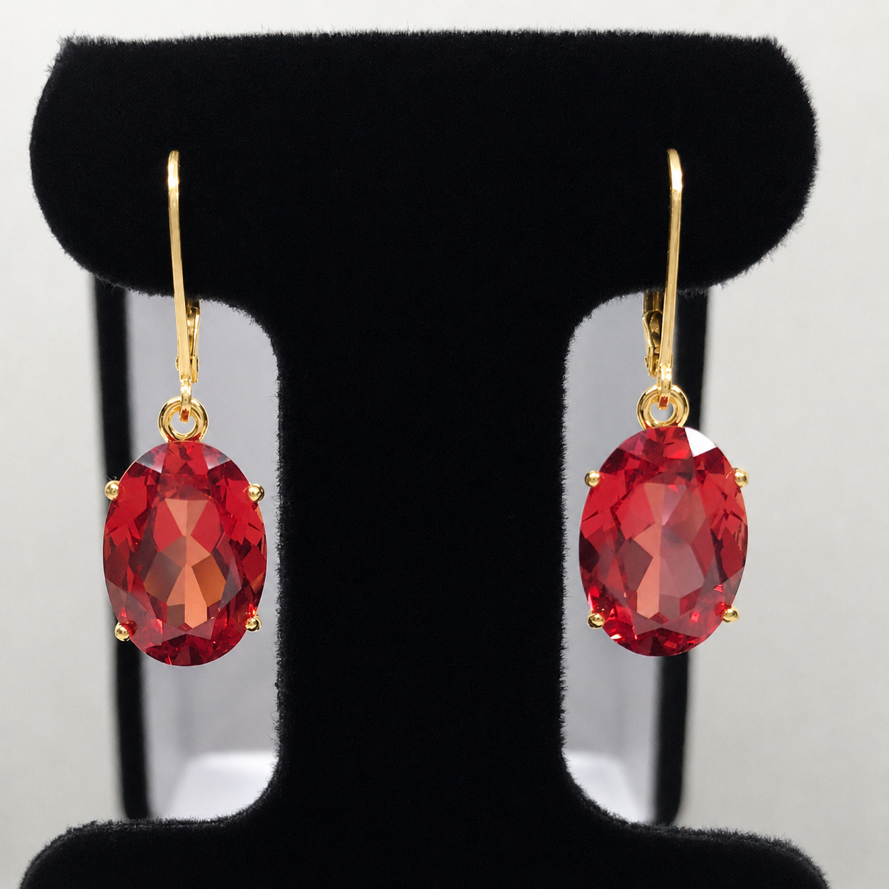 16ctw Oval Cut Padparadscha Sapphire Earrings | Orange Gemstone Dangle Earrings