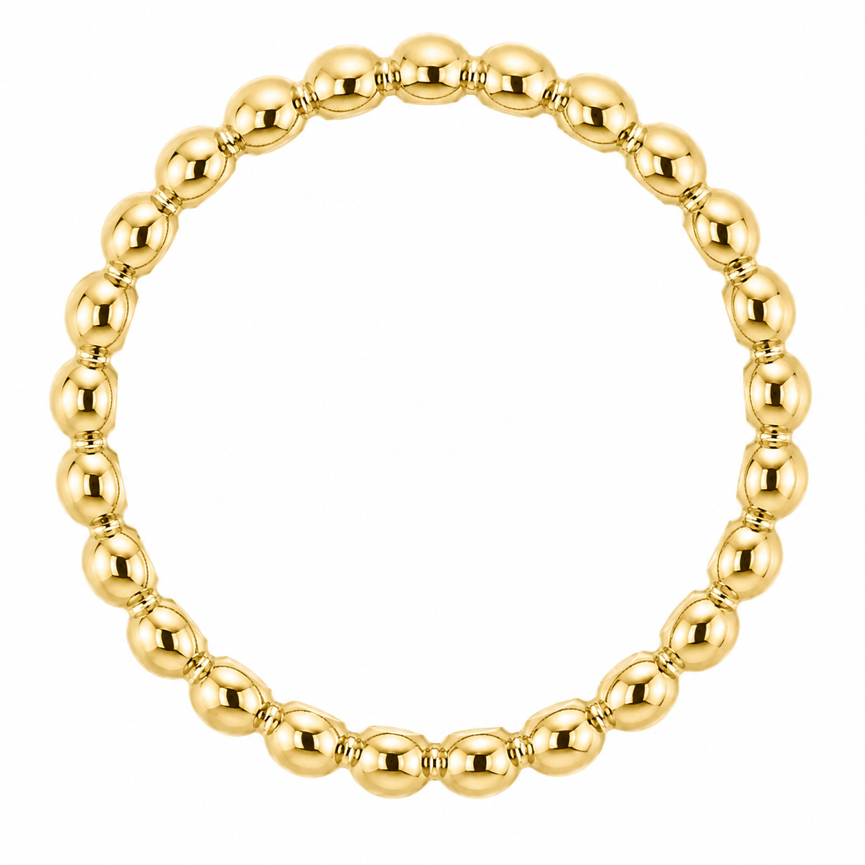 14k Yellow Gold 2.5mm Beaded Stackable Ring | Minimalist Ball Band | Dainty Everyday Ring