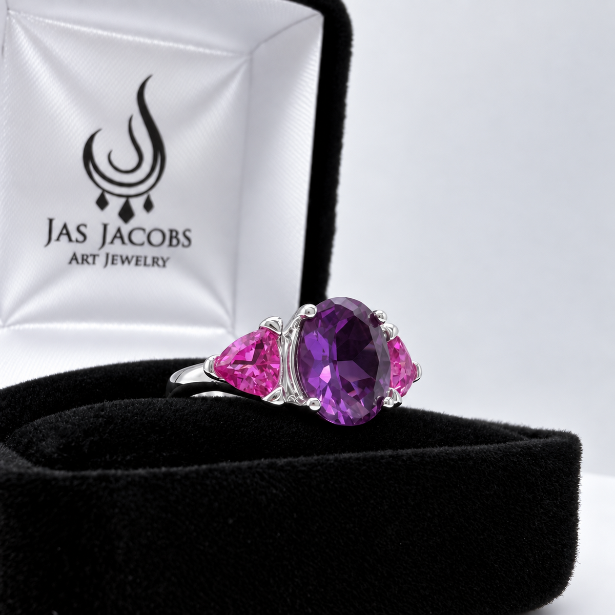 4ctw Purple Color Change Sapphire & Pink Sapphire Ring