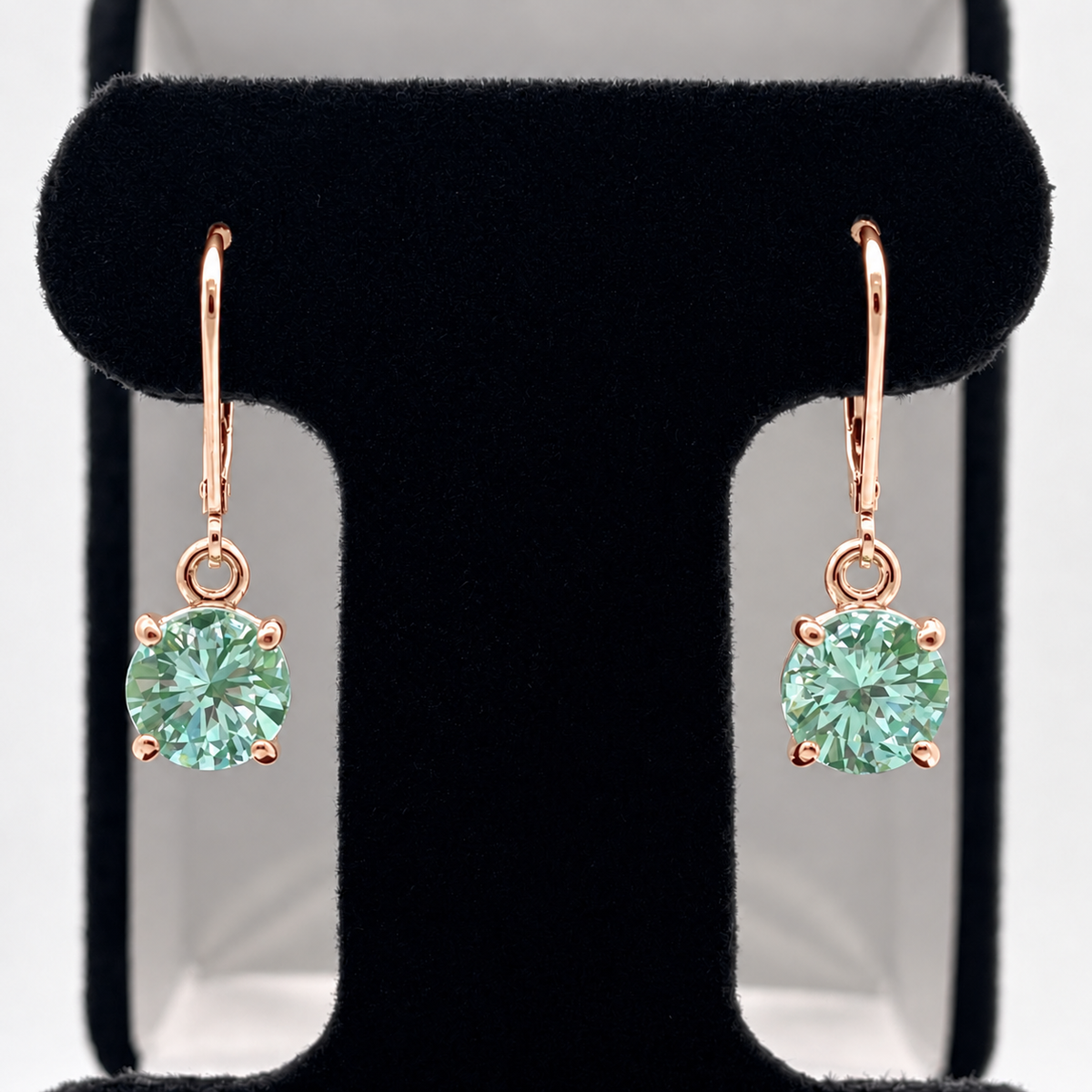 4ctw Mint Green Spinel Solitaire Leverback Earrings
