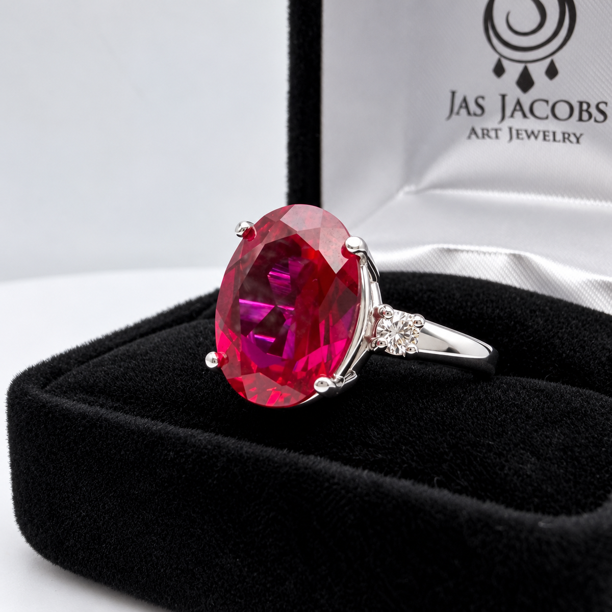7.2ctw Oval Ruby & Diamond Statement Ring