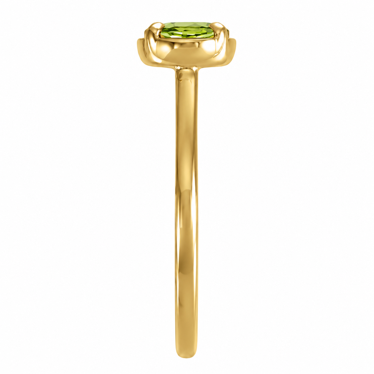 1.3ct Oval Cut Natural Peridot Solitaire Ring – Modern Minimalist