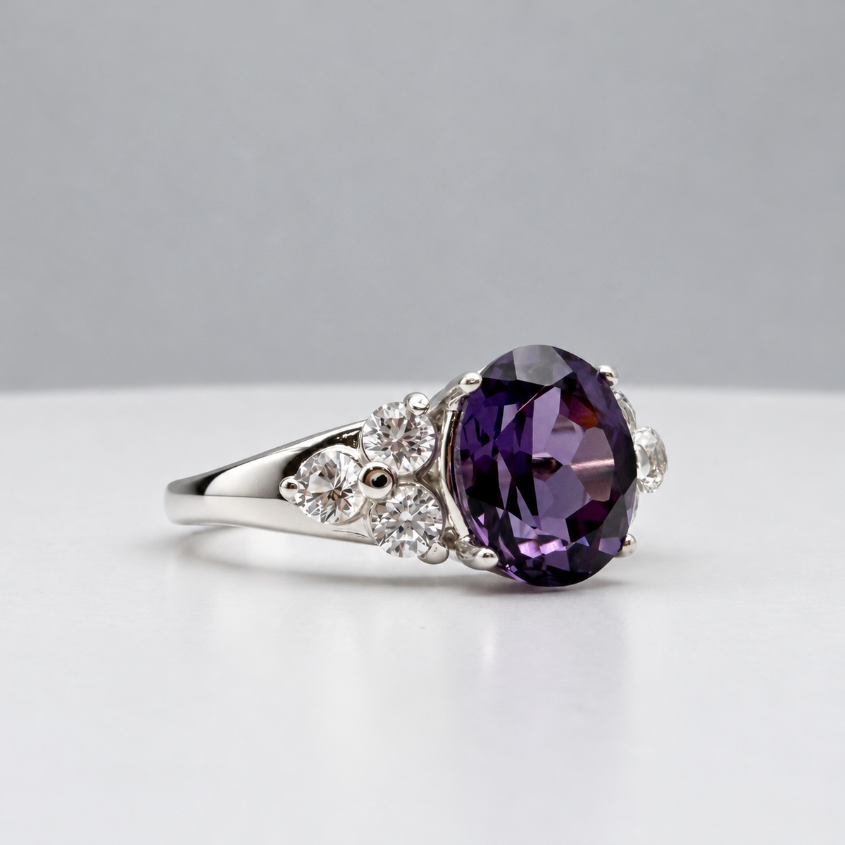 3.78ctw Color Change Alexandrite Sapphire Victorian Style Ring