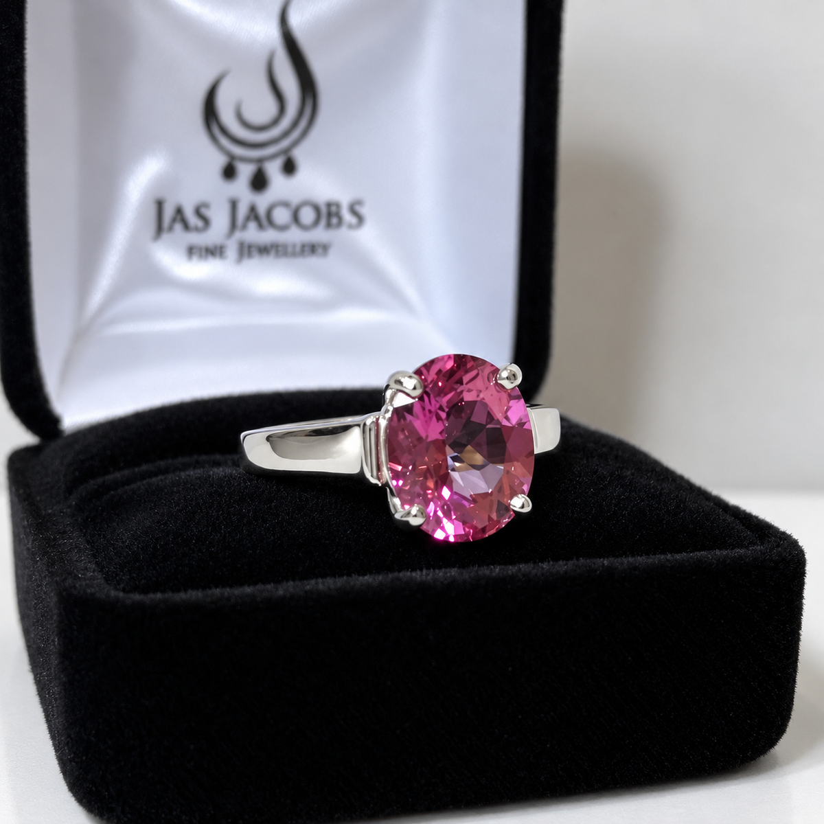 4ct Passion Pink Topaz Wide Band Ring