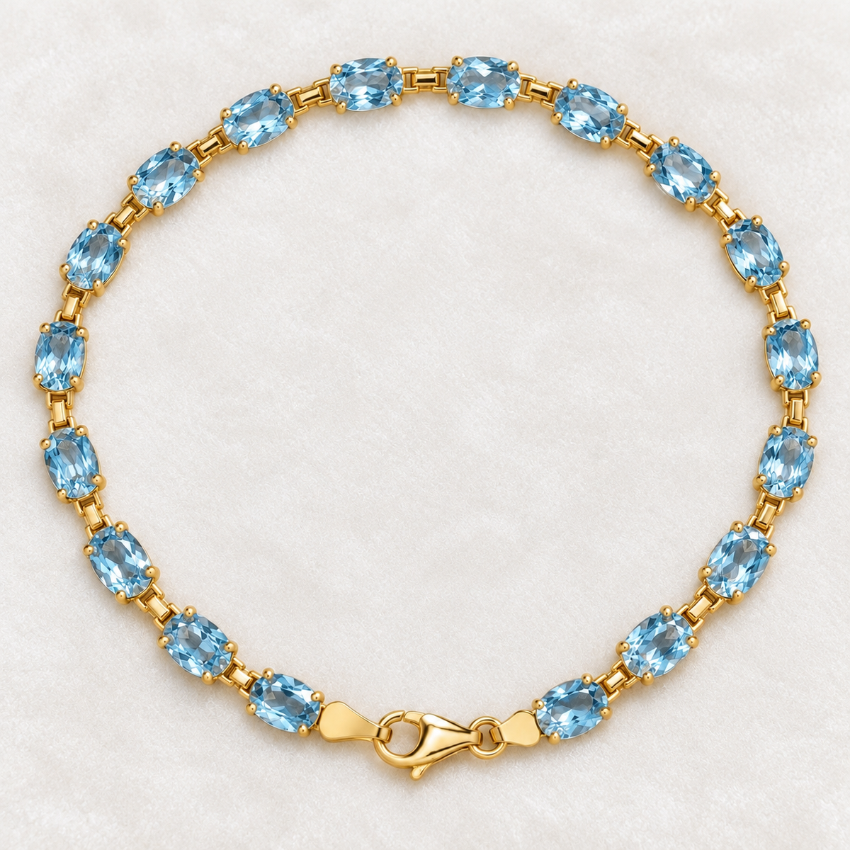 7ctw Oval Cut Sky Blue Topaz Tennis Bracelet