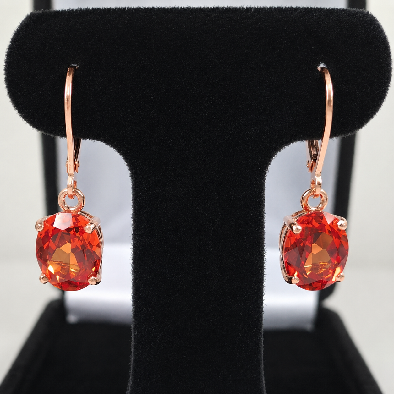 6ctw Oval Cut Orange Padparadscha Sapphire Leverback Earrings