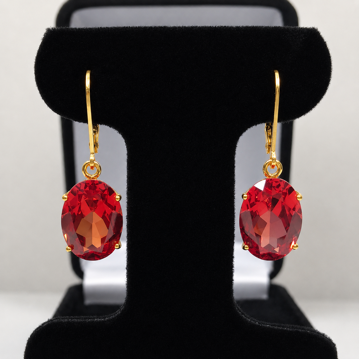 16ctw Oval Cut Padparadscha Sapphire Earrings | Orange Gemstone Dangle Earrings