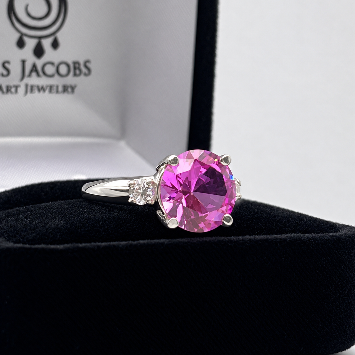 4.5ct Round Pink Sapphire & White Sapphire Ring