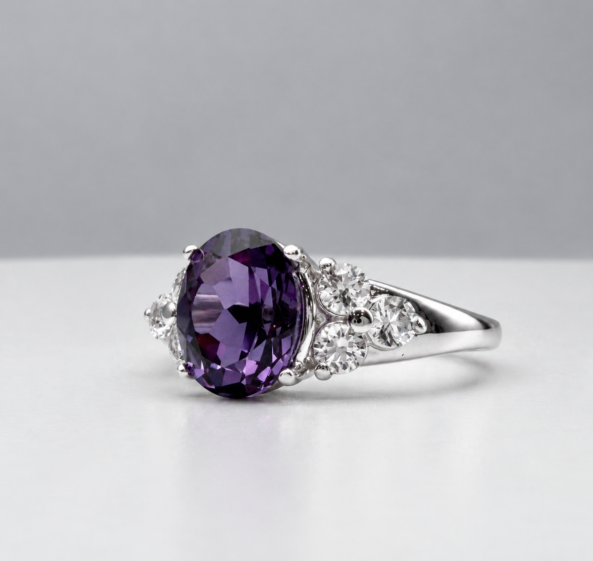 3.78ctw Color Change Alexandrite Sapphire Victorian Style Ring