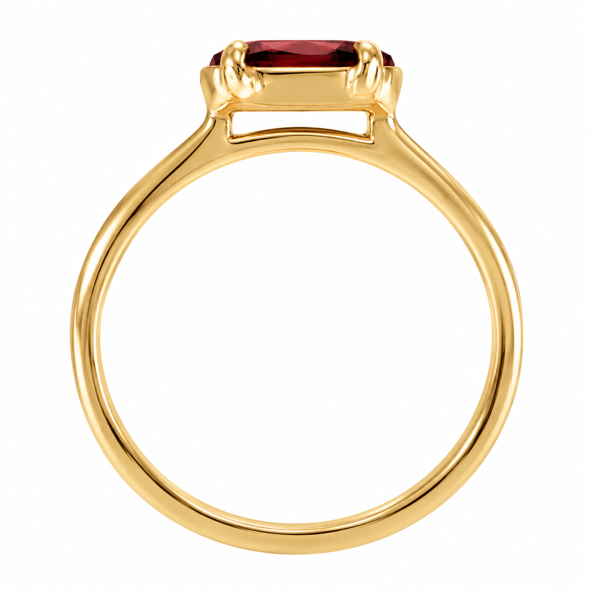 1.4ct Mozambique Garnet Ring | Modern Minimalist Solitaire
