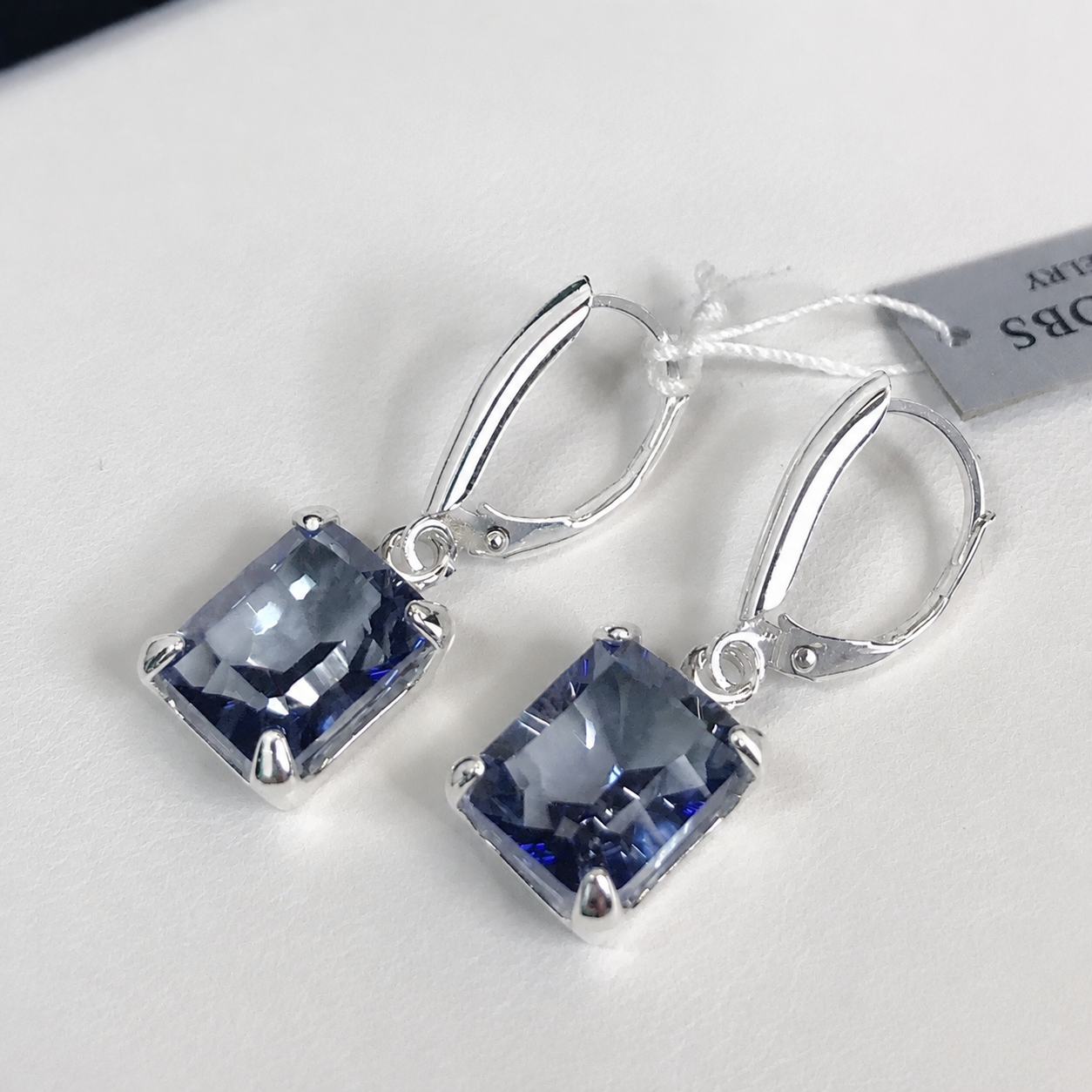 6.2 ctw Iolite Quartz Drop Earrings