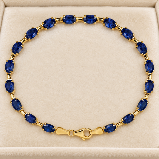 7ctw Oval Cut Sapphire Tennis Bracelet