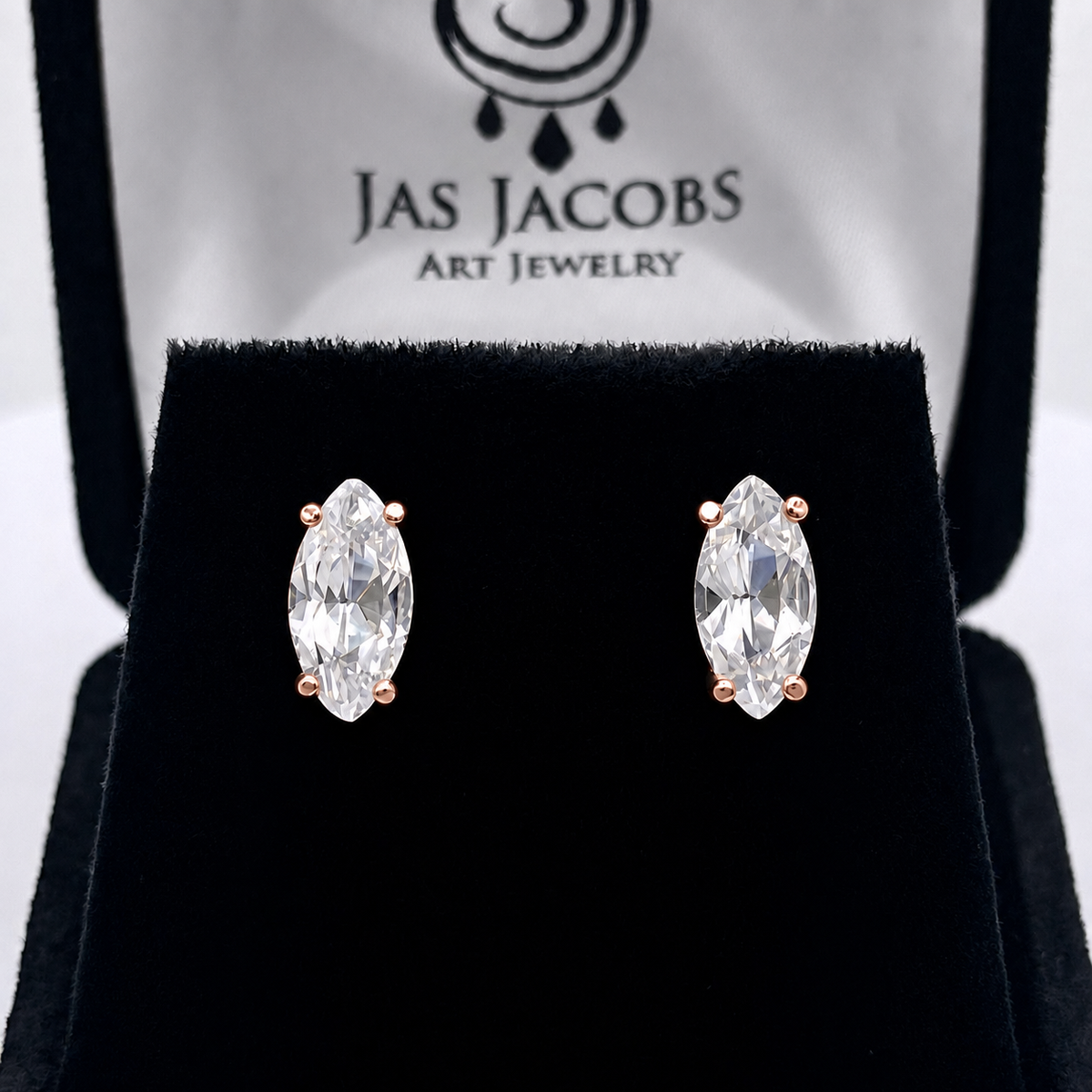 Marquise Moissanite Stud Earrings – Custom Size 0.6 to 2ctw